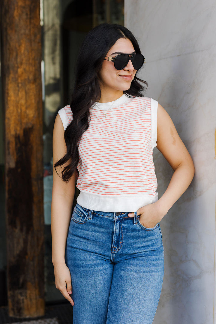 The Citrus Kiss Striped Sleeveless Top