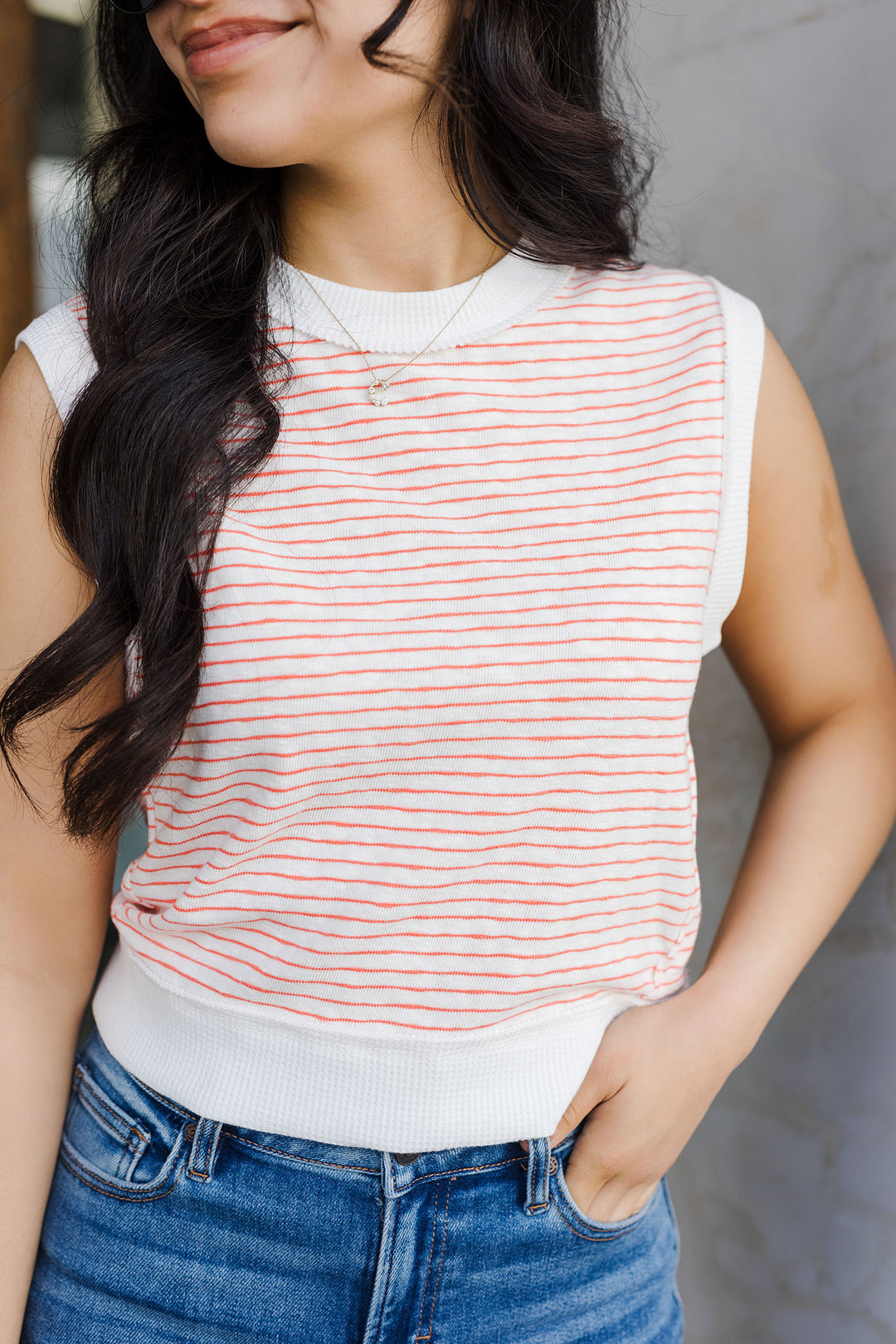 The Citrus Kiss Striped Sleeveless Top