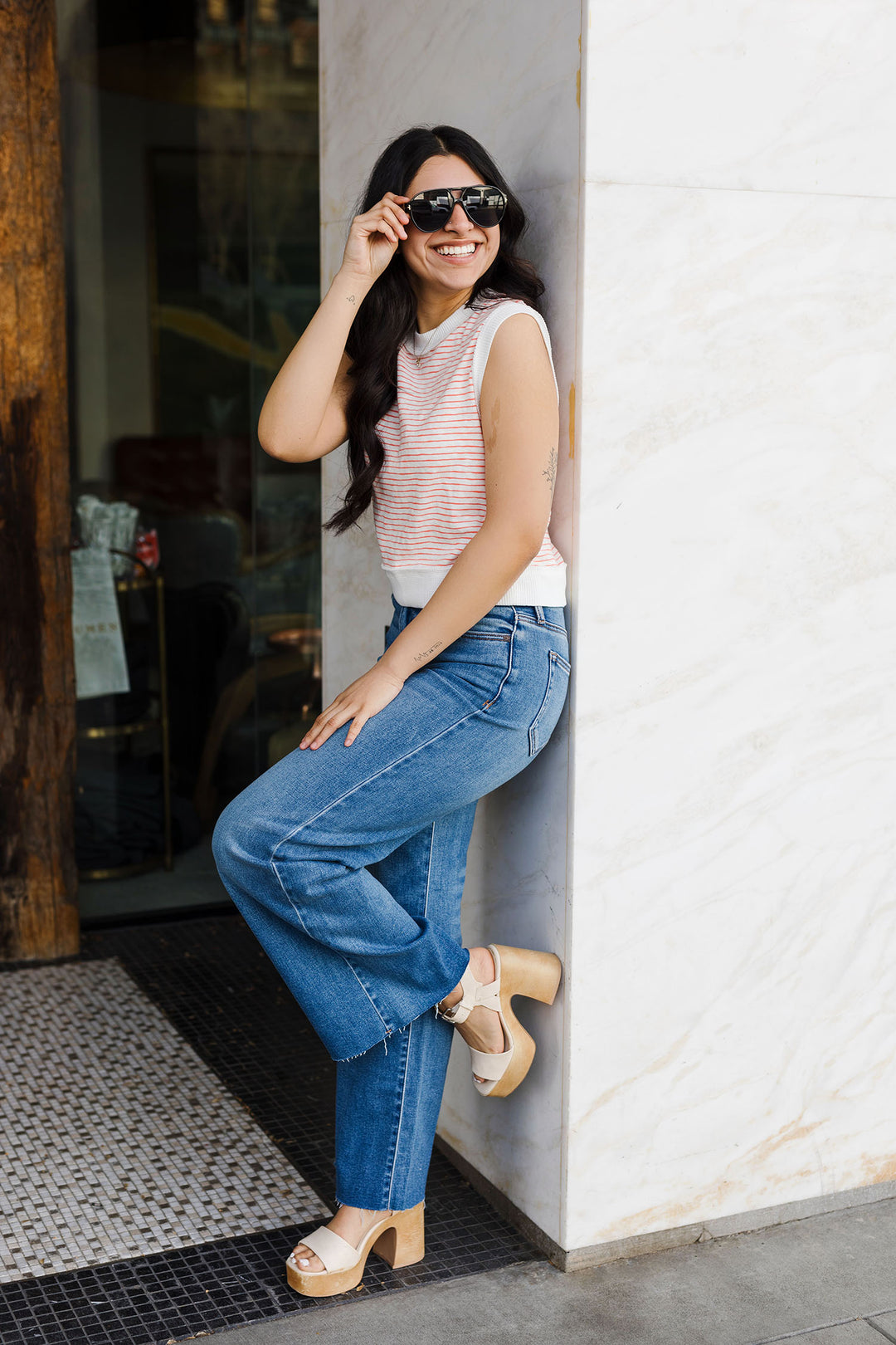 The Citrus Kiss Striped Sleeveless Top