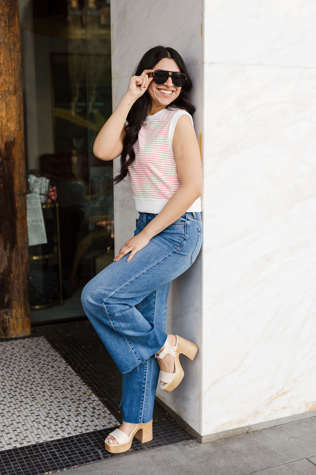 The Citrus Kiss Striped Sleeveless Top