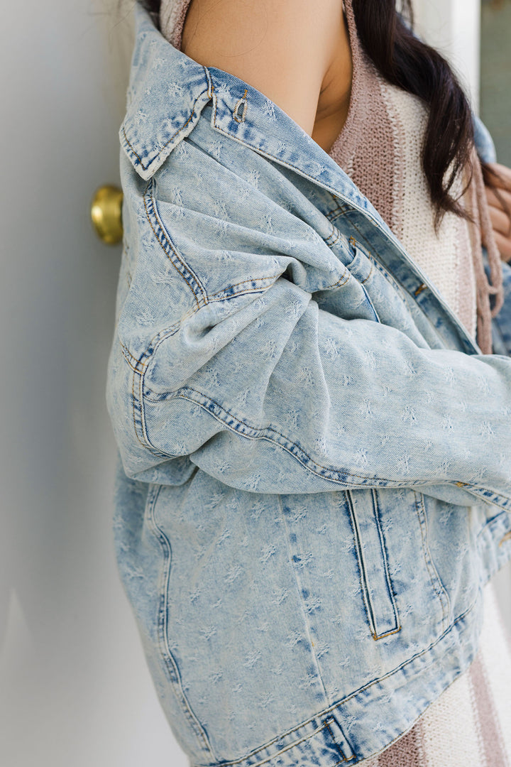 The Carried Away Textured Denim Jacket