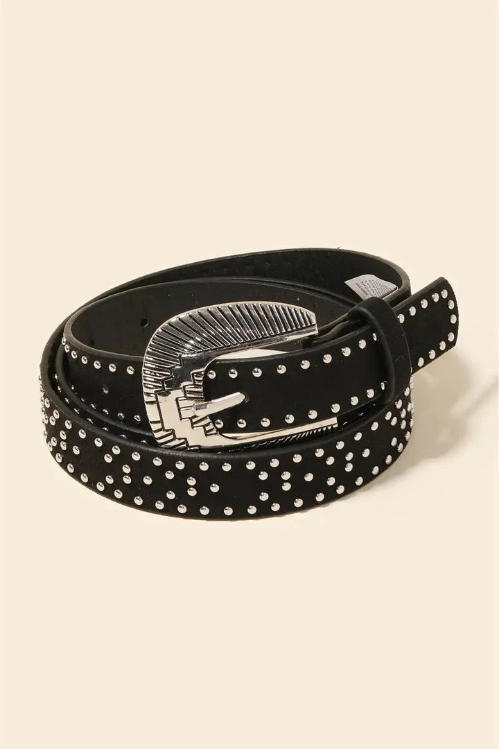 Studded Western Faux Leather Belt