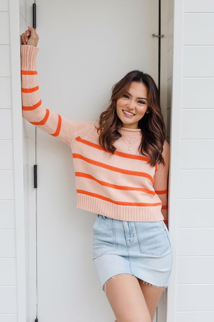 The Piper Cropped Striped Sweater