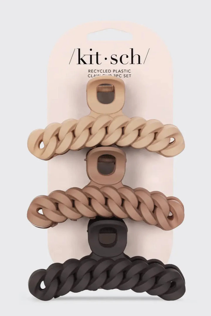 The Eco-Friendly Chain Claw Clip 3pc Set - Neutral