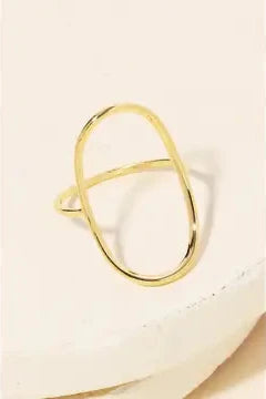 Curved Oval Minimalist Ring