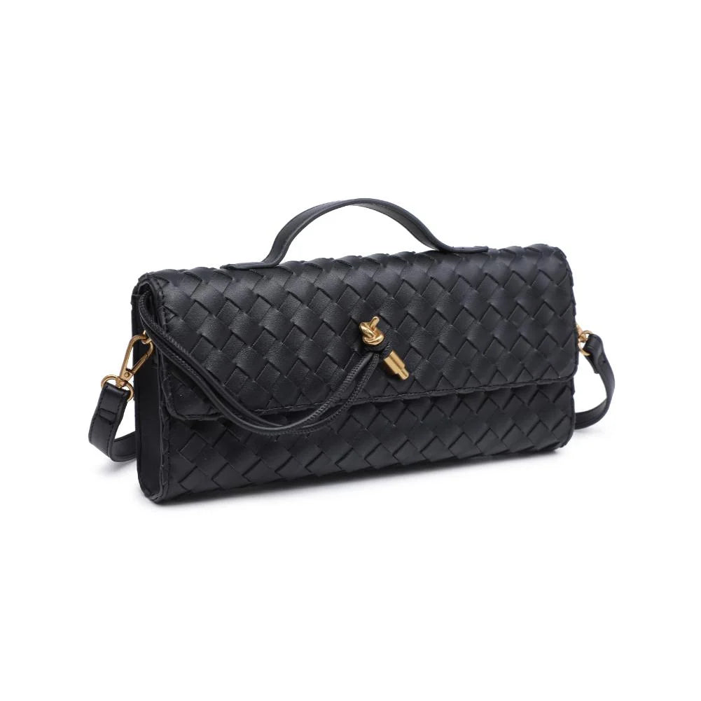 The Ada Top Handle Woven East West Clutch Crossbody