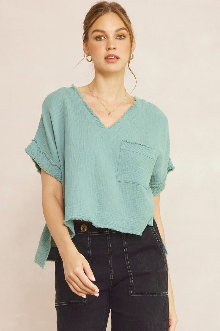 The Banyan Hi-Lo Short Sleeve Top