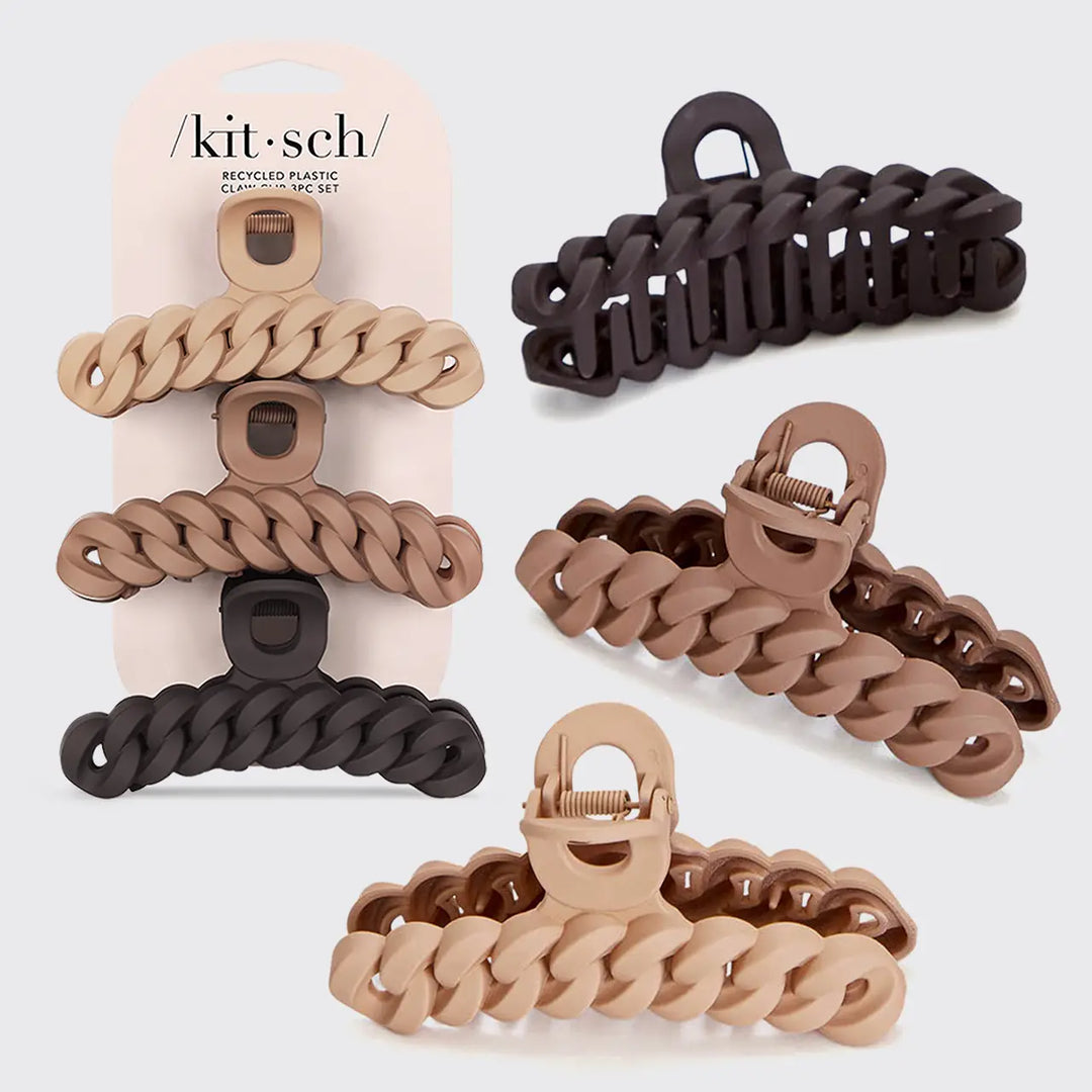 The Eco-Friendly Chain Claw Clip 3pc Set - Neutral