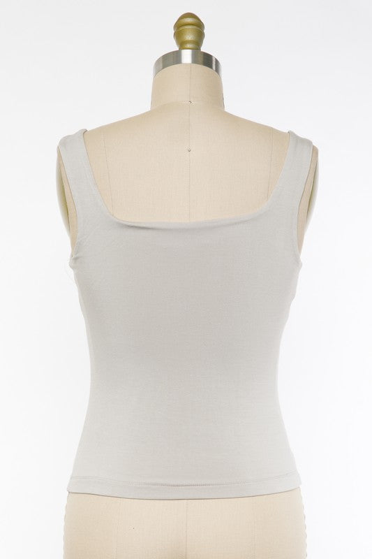 The Jessica Square Neck Lined Tank Top