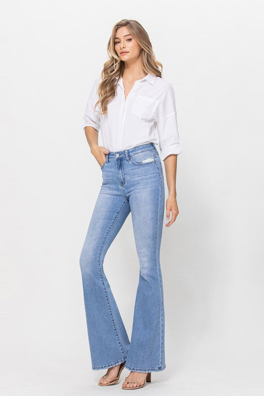 The Fiona High Rise Long Flare Jeans