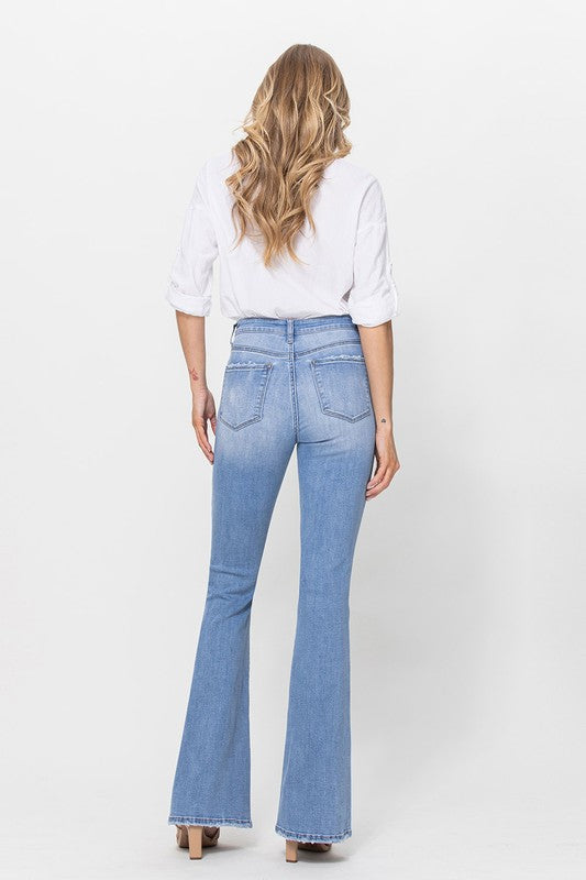 The Fiona High Rise Long Flare Jeans